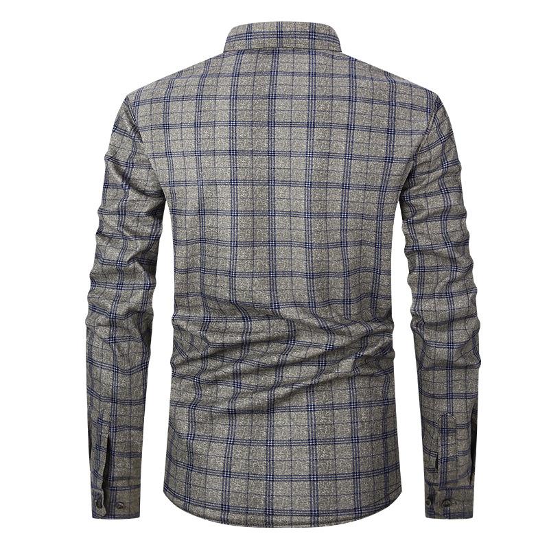Men’s Fleece-Lined, Thickened, Multi-Coloured, Double-Pocket Checked Shirt – Casual, Loose-Fitting, Warm Men’s Shirt