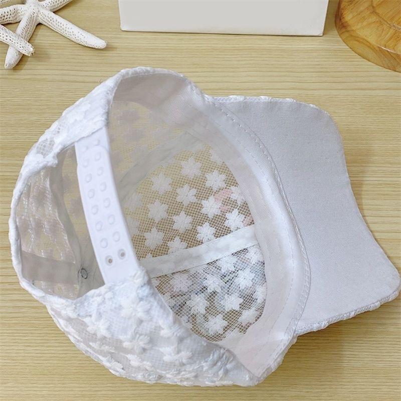 Летняя кружевная с цветами дышащая солнцезащитная кепка для спорта на открытом воздухе для женщин и мужчин, модная шляпа, регулируемая бейсбольная кепка