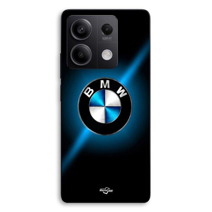 Coque de téléphone - MANIACASE - Xiaomi Redmi Note 13 5G - Silicone TPU - Logo BMW - Noir et bleu brillant