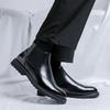 Men's 2024 Autumn Chelsea Leather Boots - British Style Brogue Ankle Workwear