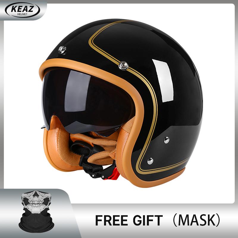 Ярко-зеленый авокадо DOT 3/4 Открытый мотоциклетный ретро-шлем для мотоцикла Винтажный шлем для чоппера, мотоцикла, скутера Capacete De Moto