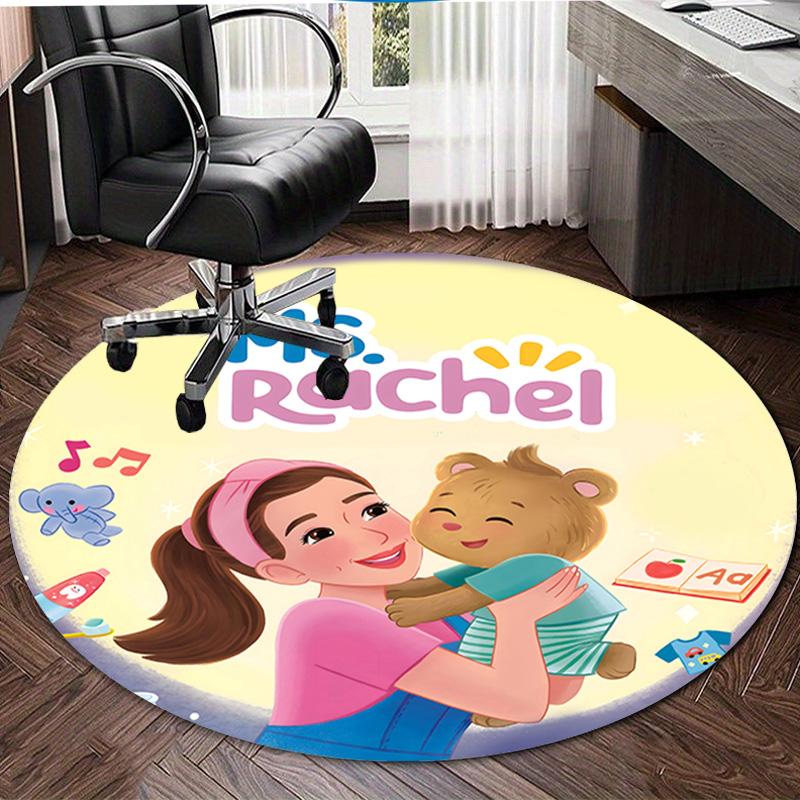 1pc Ms Rachel4 Design Printed Area Round Carpet for Bedroom Living Room Home Decor Rugs Mat Non Slip Mat Rug for Bedside