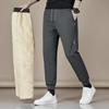 Autumn and Winter Lambswool Trousers Men's Padded Warm Casual Sports Trousers Loose Straight Hundred Yards Cotton Trousers Man