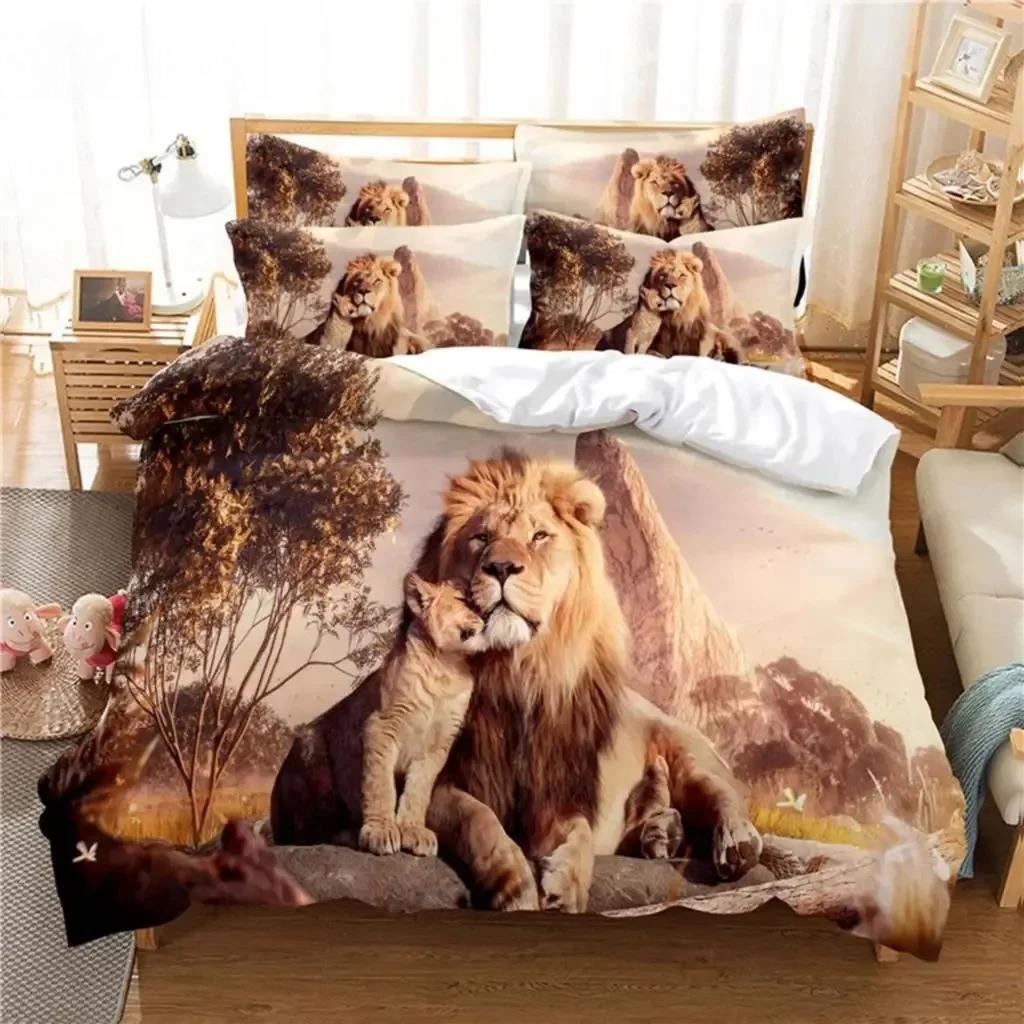 Lion Bedding Set Duvet Cover Set 3d Bedding Digital Printing Bed Linen Queen Size Bedding Set Fashion Design