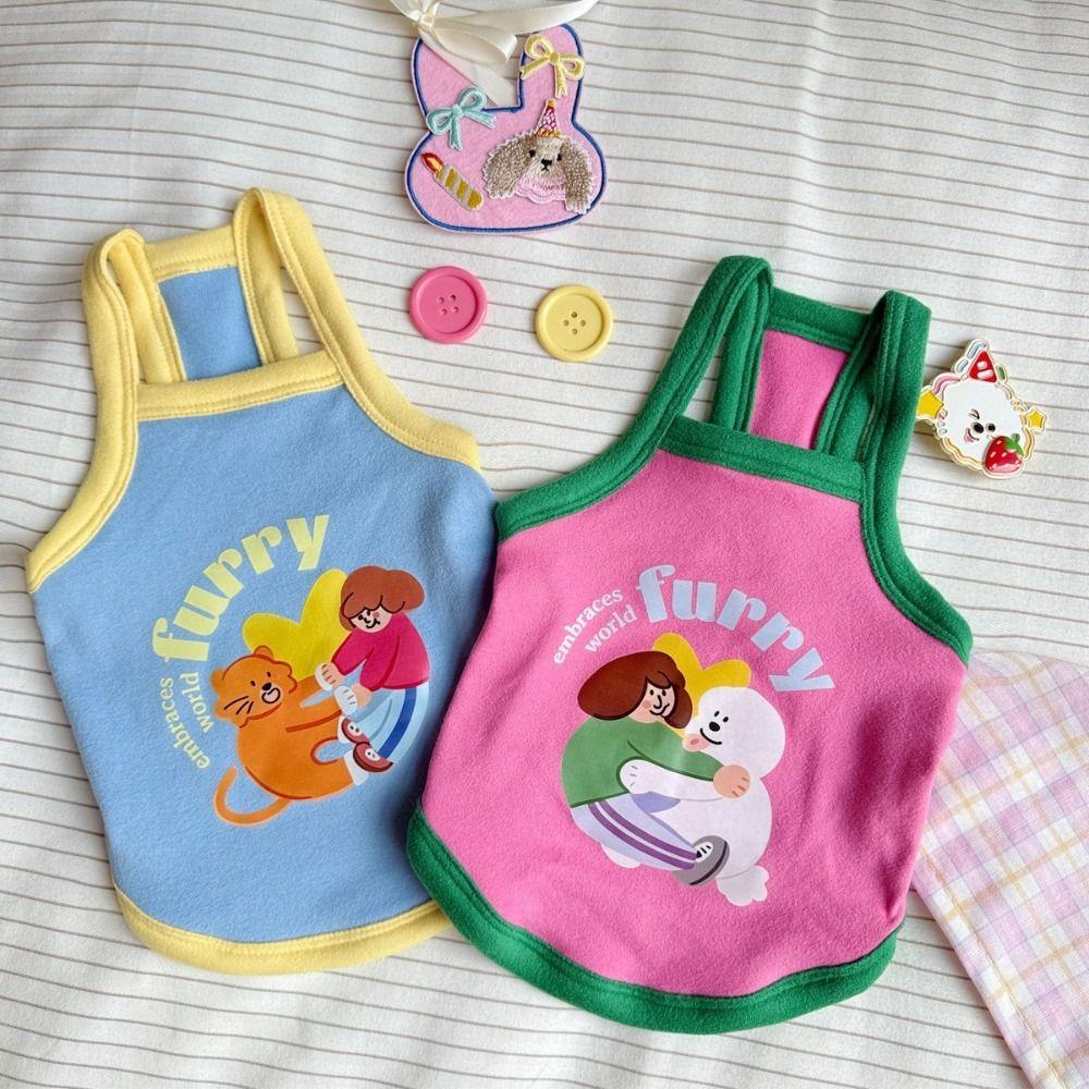 Comfortable Fabric Puppy Camisole Printed Design Small Dog Cat Dress Dogs Vest Spring and Summer
