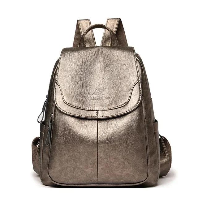 Ladies Bookbag Feminine Large Capacity Backpack Leather High-quality Feminine Vintage School Bags