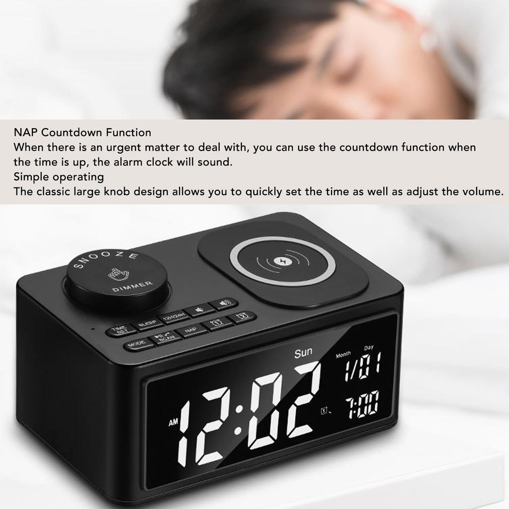 Беспроводное FM-радио Bluetooth-динамик Четкий цифровой дисплей Будильник Звонки Hi-Fi Звук Bluetooth-динамик для спальни