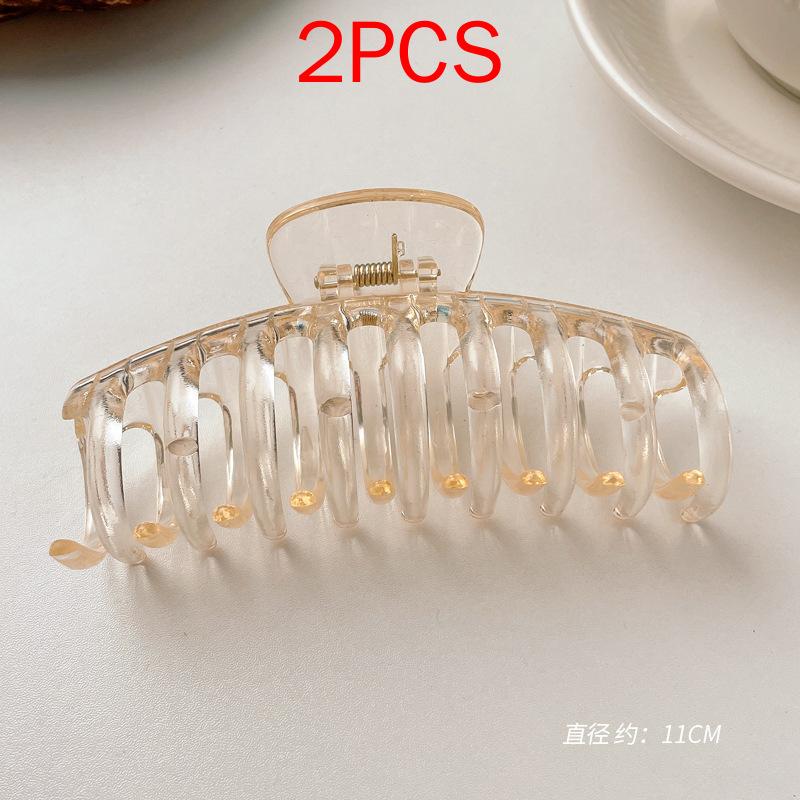 2 шт., комплект головных уборов премиум-класса, новые женские модные зажимы для волос, кофейные, черные, акриловые, большие заколки для волос, зажим для женщин, заколка, аксессуары для волос