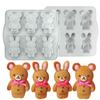 Силиконовая форма для выпечки в виде медведя, кролика, животных, торта, конфет, желе, шоколада, набор для приготовления мыла, кролика, свечей, поднос для льда, подарки