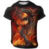 1984 Trend Мужской 3D-принтер с рисунком дракона с коротким рукавом Новый летний модный мужской топ в стиле ретро Y2K Футболка с коротким рукавом