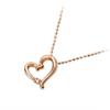 LA PUREZZA Pink Diamond Pink Gold K10 Open Heart Necklace for Girlfriend [La Prezza] Women,