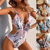 Women Floral Print  Swimsuit High Waisted Monokini Bathing Suit Swimwear Sexy Bikini