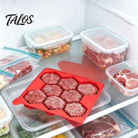 Versatile Baking Equipment 8 Cavity Silicone Hamburger Patty Maker, Burger Press Mold, Food‑Grade Non‑Stick Ground Beef Reusable Food Grade