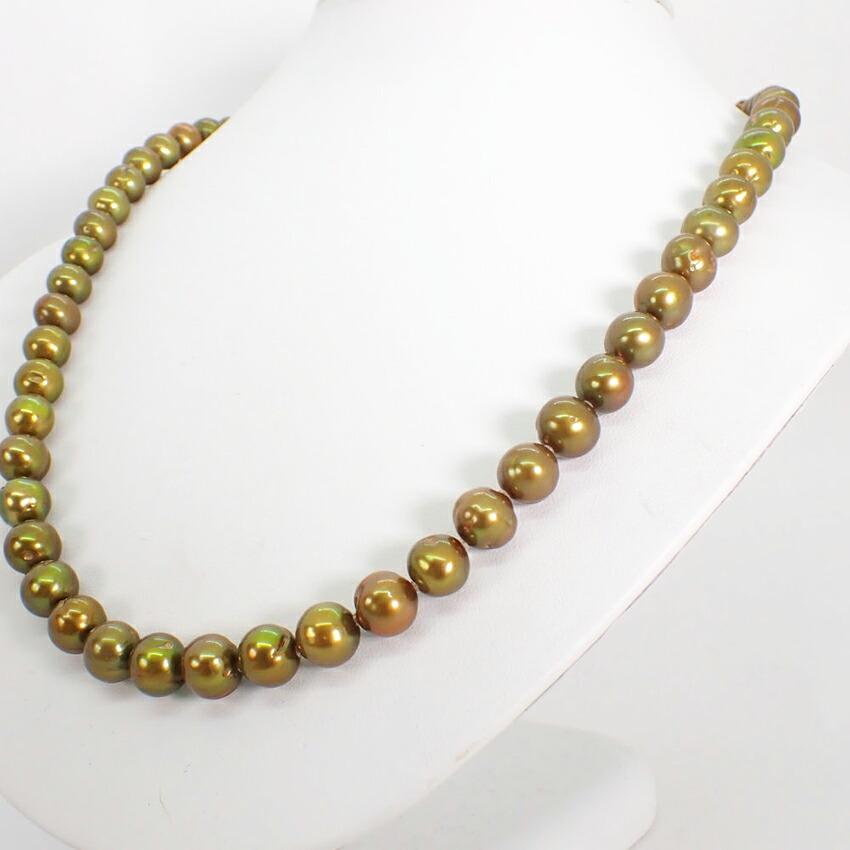 [Б/у] Ожерелье из пресноводного жемчуга с переливающимся жемчугом [m1-2]