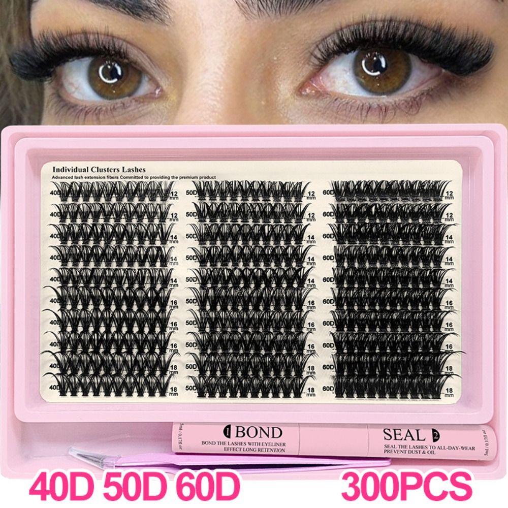 Natural Look False Eyelashes Wispy Style DIY Lash Extension Kit Makeup Enhancement