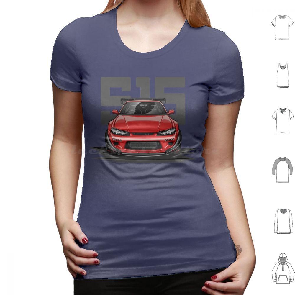 Silvia S15 Front Candy Red T Shirt 6xl Cotton Cool Tee Car Automotive Racing Vehicle Race Cool Sports Supercar Fitment Man