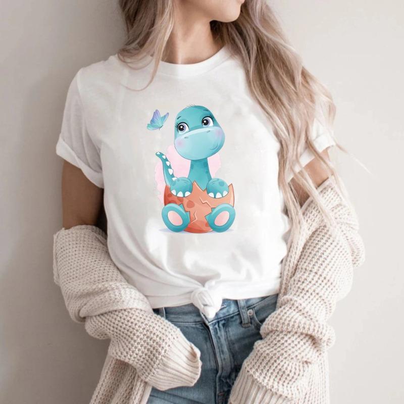 Womens Cute Angry Dinosaur Tshirt Fabric Is Comfortable and Soft Suitable for Daily Wear Vintage Clothes Women Clothes