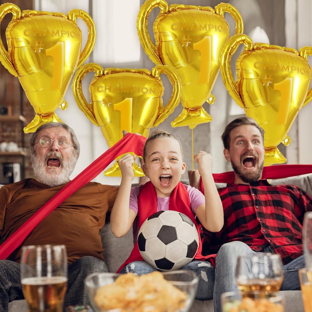 3/4/6pcs 25inch Champion Trophy Foil Aluminum Balloons Football Basketball Birthday Party Sports Competition Themed Decoration