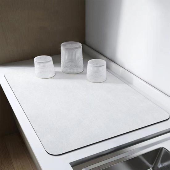 Коврик для сушки посуды Супервпитывающий коврик для сушки Нескользящий дизайн Однотонный очень большой защитный коврик для кухонной столешницы