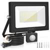 MEIKEE Newest Model LED Sensor For Outdoor and Indoor Use Motion Sensor Light LED Floodlight 80W 7200LM Outlet Type AC100V Ultra Thin 6500K White High