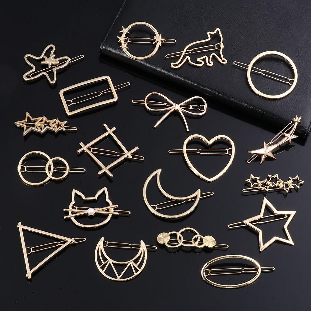 Gift Shiny Hair Accessories Snap Barrette Metal Hair Pin Hairgrip Girls Hair Clips