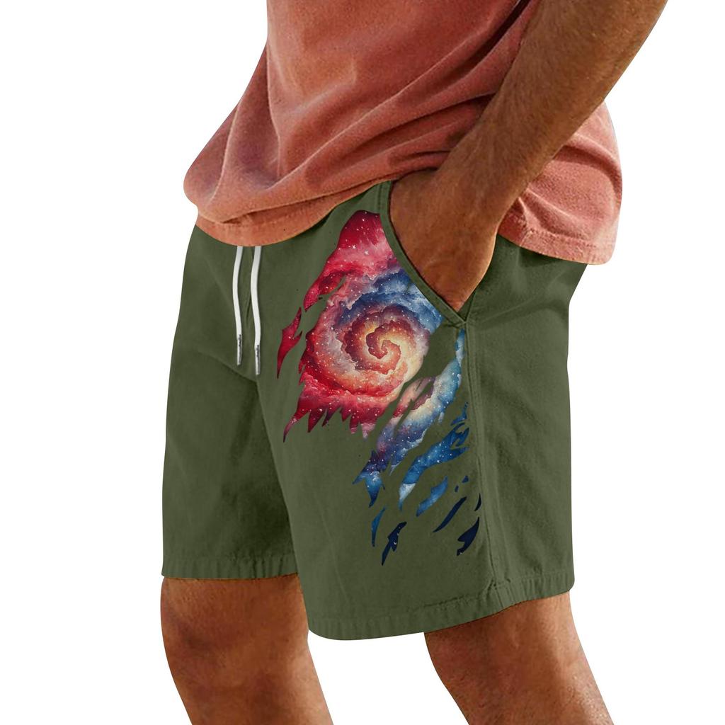 Мужские летние большие повседневные свободные спортивные брюки пляжные шорты