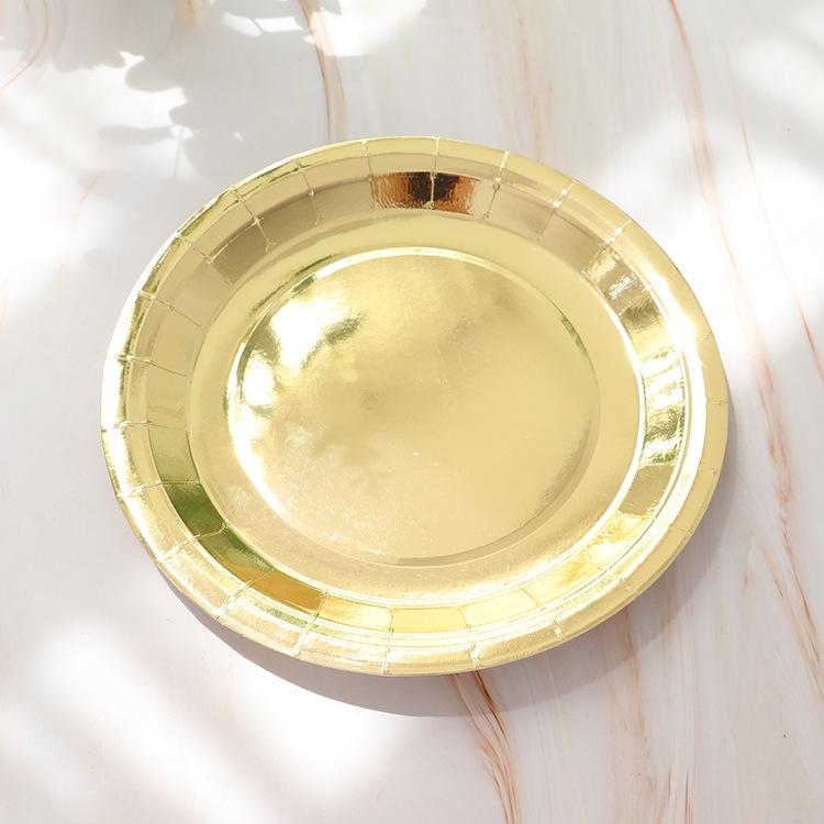 Набор одноразовой посуды из розового золота для вечеринки, бумажная тарелка, чашка для детей и взрослых, день рождения, свадьба, девичник, украшение для детского душа