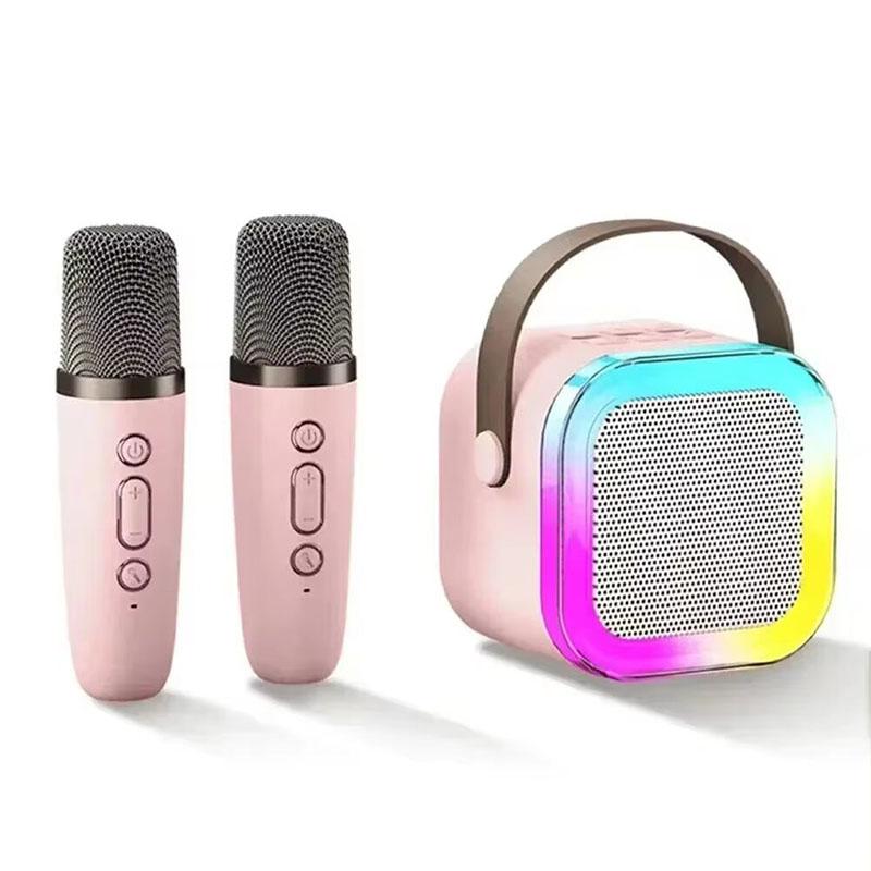 K12 Bluetooth караоке машина портативная 5.3 PA акустическая система с 1-2 беспроводными микрофонами для домашнего пения подарок 2025