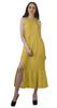 Moomaya Rayon Halter Neck Sleeveless Front Slit Holiday Dress Women Printed