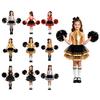 Girls Cheerleading Costume Set Sequins Backless Tutu Dress Halter Neck with 2 Pom Poms 1 Headband 1 Pair Socks for Stage Show Competition