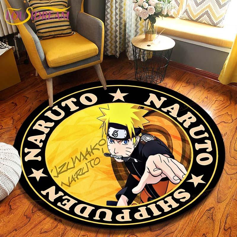 Круглый ковер в стиле аниме «Наруто», напольный коврик для спальни, фланелевый ковер с животными, противоскользящий детский игровой коврик, декоративные коврики для детской комнаты