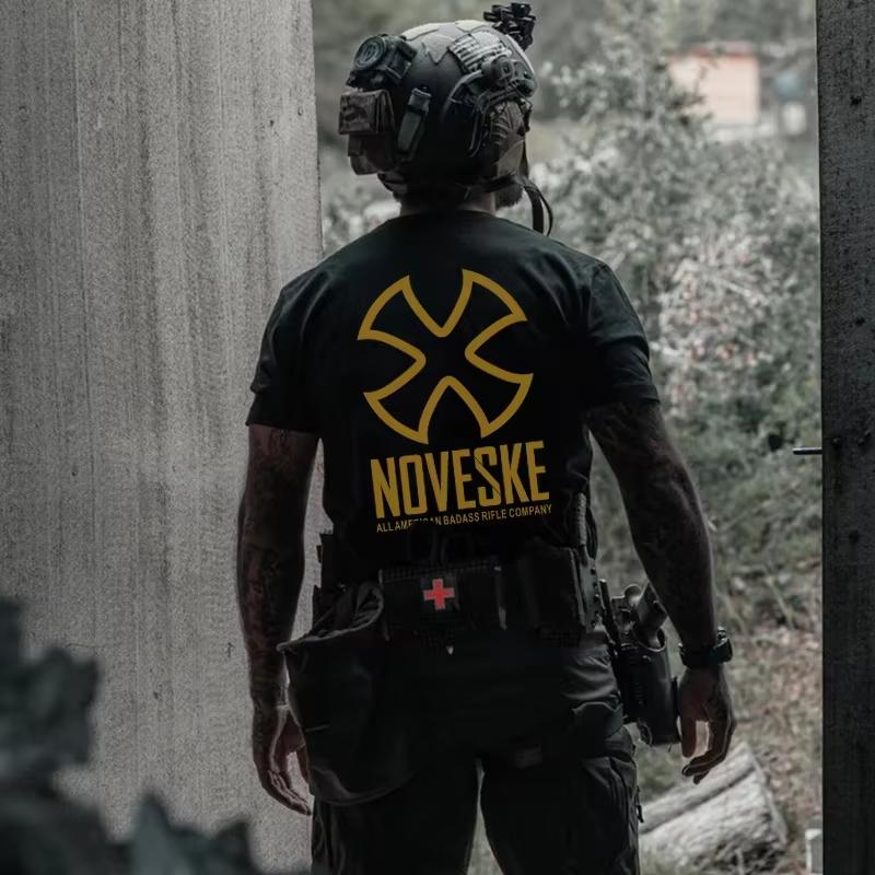 The Noveske Logo Print Men Clothes Fashion Summer T-Shirts Streetwear 100_ Cotton Loose Tops Oversized Unisex Harajuku high quality