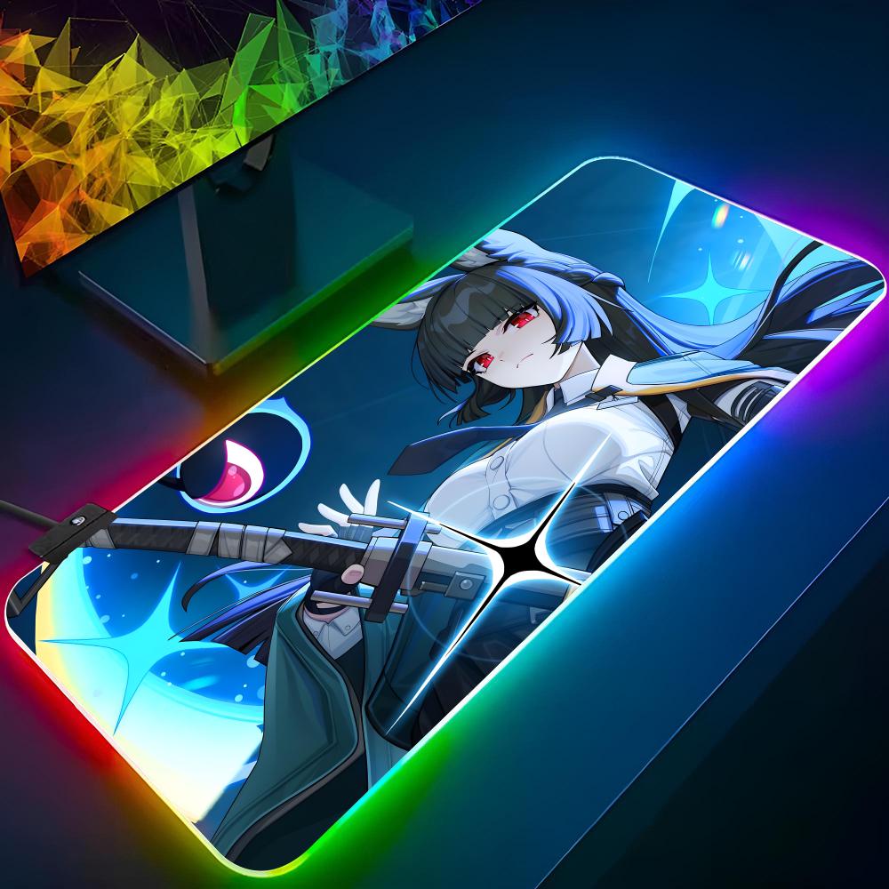 Zenless Zone Zero Коврик для мыши Игровой RGB-коврик с подсветкой Животное Клавиатура Девушка-геймер XXL Коврик для ноутбука Настольные коврики Deskpad