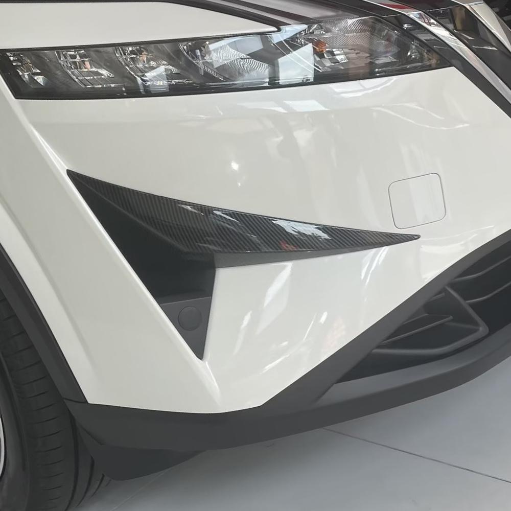 2 шт. Для Nissan Qashqai J12 2024 2024 ABS черный карбоновый автомобильный передний воздухозаборник крыло отделка нож украшение