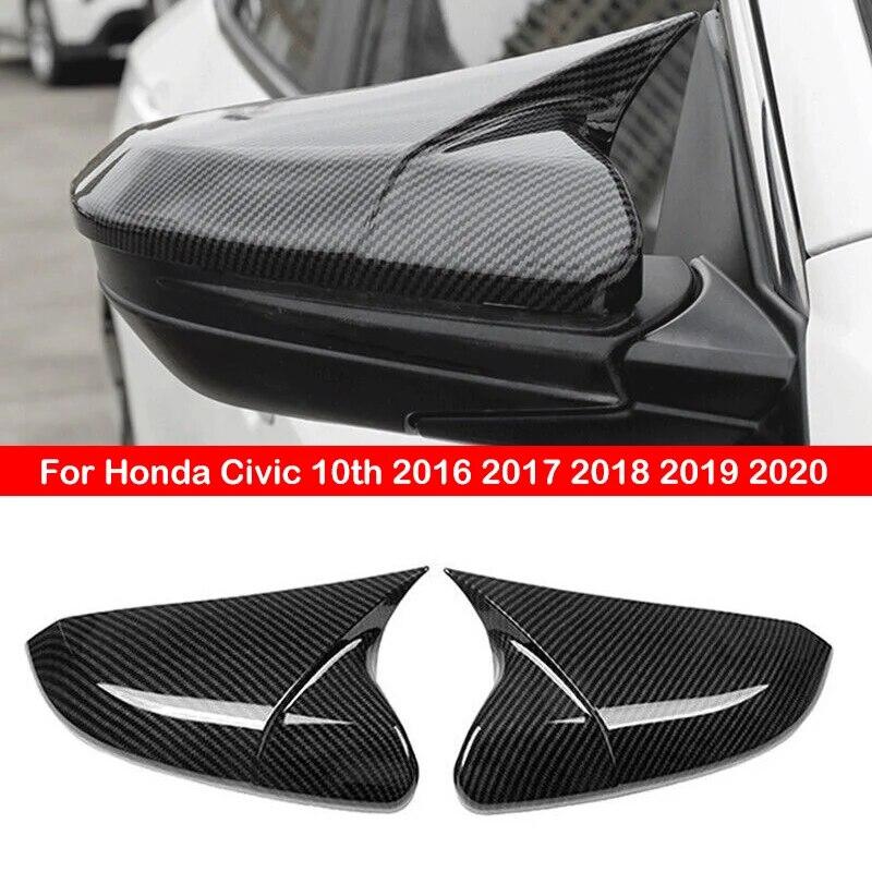 Для Honda Civic 10th 2016 2017 2018 Крышка бокового зеркала заднего вида Крышка крыла Внешняя дверь Отделка корпуса заднего вида из углеродного волокна