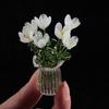 Glass Flower Bouquet with Vase Hand-Blown Mini Flower Decoration Home Living Room Handmade Simulation Floral Ornament with