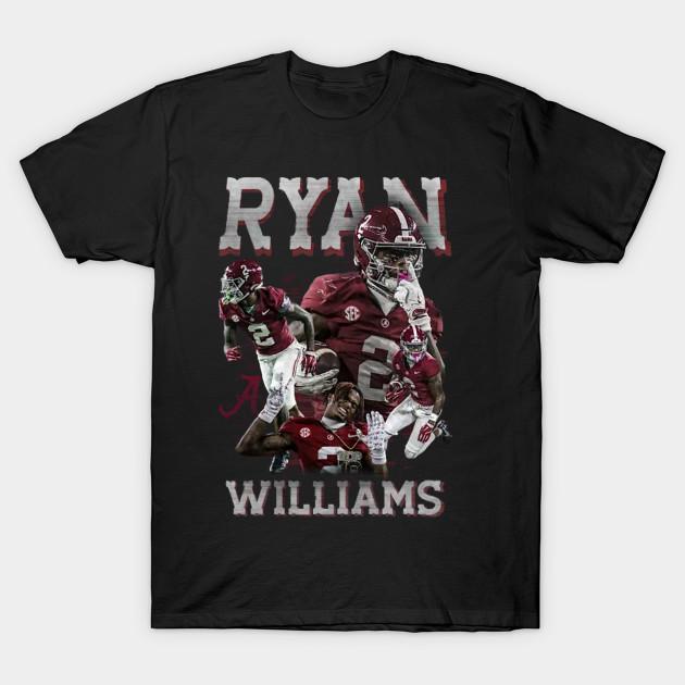 Asian Size Men Black Print T-shirt Ryan Williams Vintage No-Cut Heat Transfer Print Cotton Tshirt