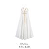 Kaslead New Women Clothes Western Style Fashion Pure Desire Wind Bow Decoration Vacation Sling Dress