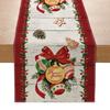 Christmas Style Linen Long Tablecloth Snowman Bell Design Desktop Decoration for Home New Year Christmas Party Decor