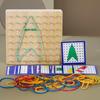 Montessori Small Geometry Nail Board: Creative Educational Toy for Kids - Wooden Mathematics Set with Nails.