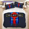 Martini Heritage Theme Bedding (1 * duvet cover + 2 * pillowcase, without core) 2D Flat Christmas birthday gift Bedding set Duvet cover and pillowcase