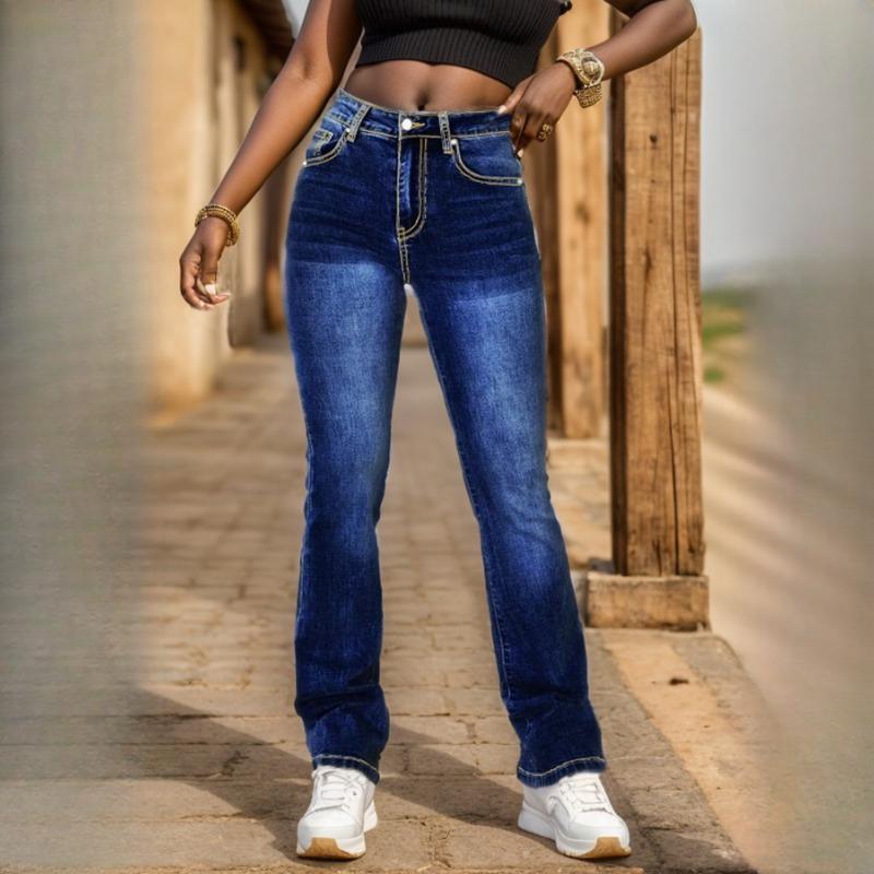 GMXIA Женские узкие джинсовые брюки с вышитыми карманами и низкой талией