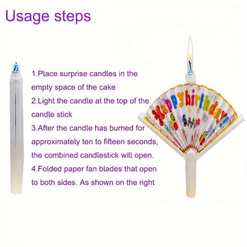 1PC Birthday Candle Fan-Shaped Baking Party Decoration Candle Korean Birthday Candle Birthday Party Candle Funny 14.7cm