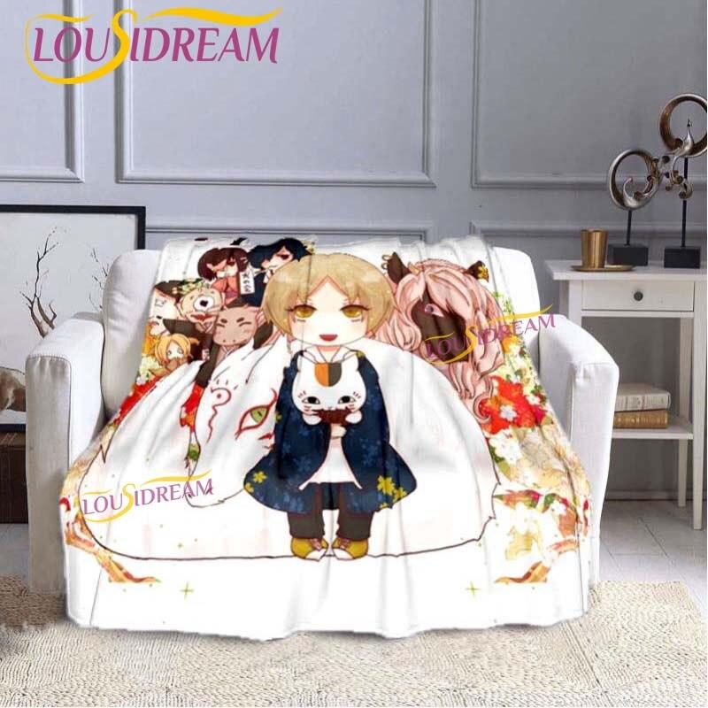 Классическое одеяло с героями мультфильмов Natsume Friends Account, премиальное фланелевое теплое мягкое плюшевое одеяло для дивана-кровати
