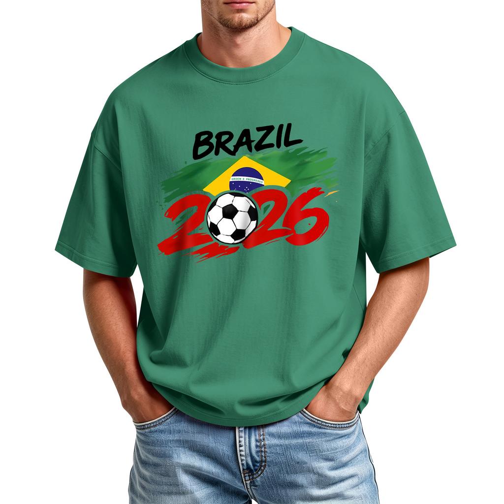 Men's World Event Print Crewneck Short Sleeve T Shirt Casual Athletic Top with Soccer Graphic 2026 Year Design for Daily Wear