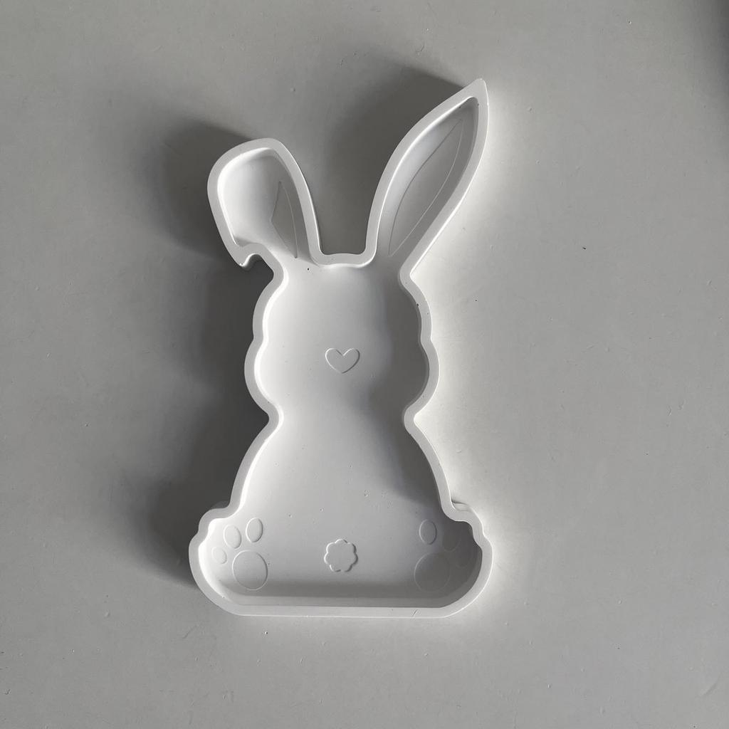 Силиконовая форма для подноса в виде кролика, сделай сам, форма для бетонного цементного блюда для хранения пасхального кролика, форма для тарелки для демонстрации ювелирных изделий, формы для литья из гипса и смолы