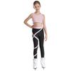 Girls Crop Top U Neck Cross Straps Keyhole Back Sleeveless Color Block Leggings Yoga Sports Set