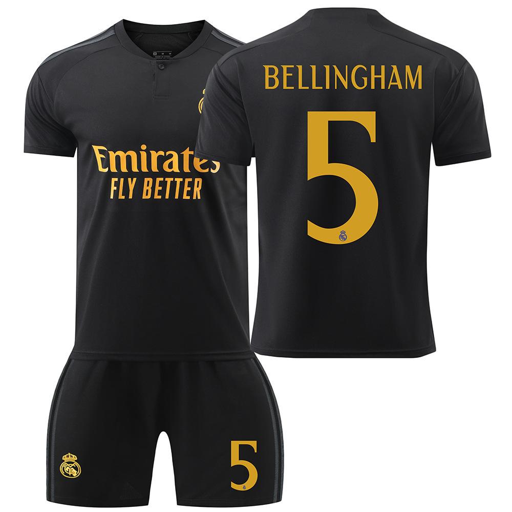Второй гостевой костюм Реал Мадрид Черный Винисиус Куртуа Беллингем Футбольный костюм