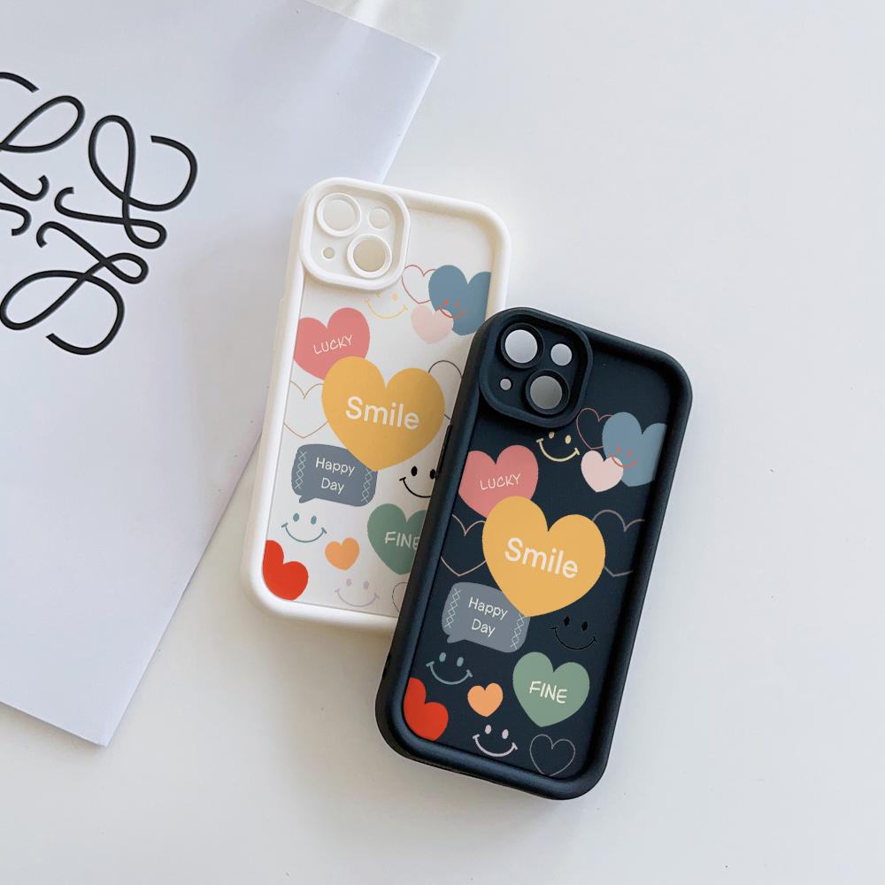 Чехол для телефона из мягкого ТПУ с рисунком «Счастливая улыбка» для iPhone 17 Air 16 15 14 Pro Max Plus 13 12 Mini 8 7 X Xs Задняя крышка