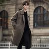 Мужское шерстяное пальто осень и зима средней длины и длинное легкое роскошное шерстяное пальто с лацканами мужская двусторонняя шерстяная куртка
